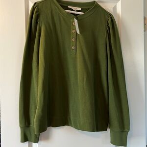 Loft Green Henley Shirt - Size L